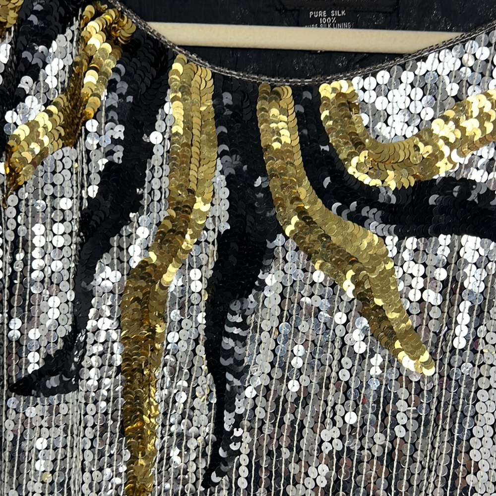 LLB SEQUIN silver 100% silk top - Picture 5 of 5